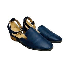 Journee Collection Loretta Sandals Navy Blue Faux Leather Women's Size 11